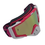 Ski, snowboard, motorcycling, cycling goggles, unisex, white-pink frame, multicolor lens, O11WPMN